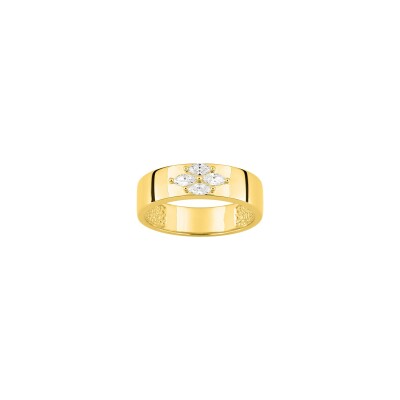 Bague en plaqué or et oxyde de zirconium