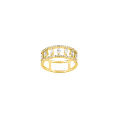 Bague en plaqué or et oxyde de zirconium