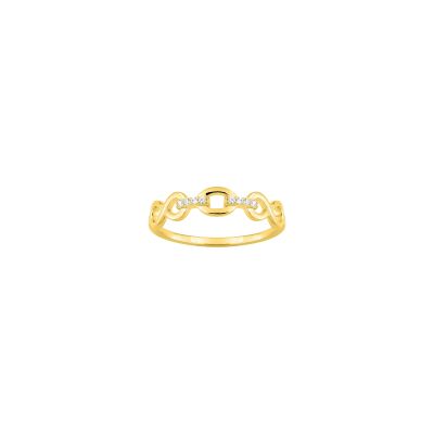 Bague en plaqué or et oxyde de zirconium