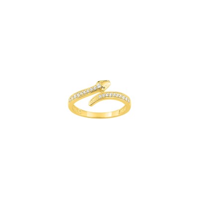 Bague en plaqué or et oxyde de zirconium