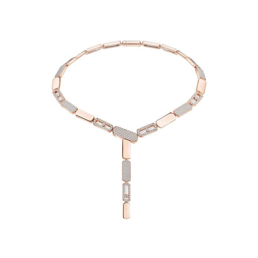 Collier cravate Messika Imperial Move GM en or rose et diamants