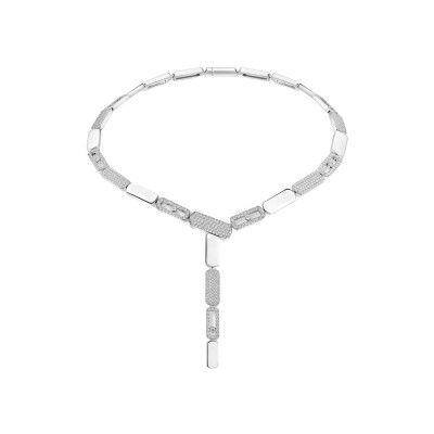 Collier cravate Messika Imperial Move GM en or blanc et diamants