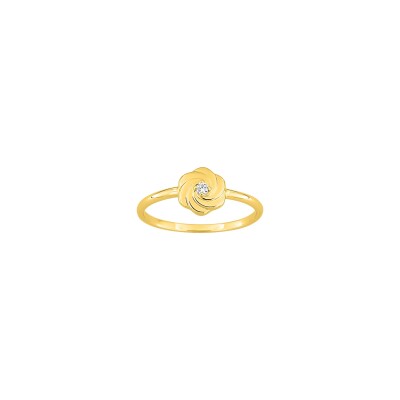 Bague en plaqué or et oxyde de zirconium