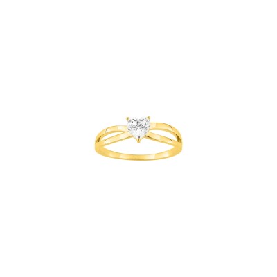 Bague en plaqué or et oxyde de zirconium