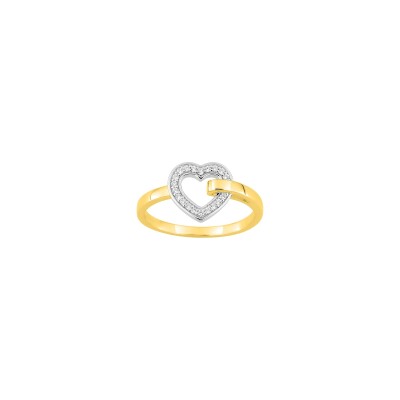 Bague en plaqué or et oxyde de zirconium