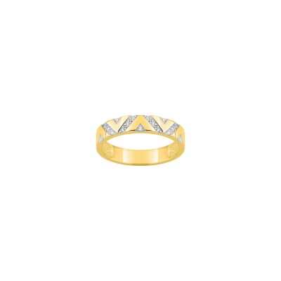 Bague en plaqué or et oxyde de zirconium