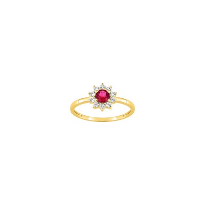 Bague en plaqué or et oxyde de zirconium