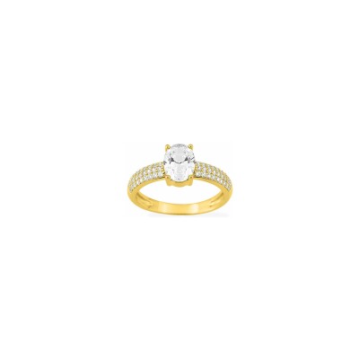 Bague en plaqué or et oxyde de zirconium