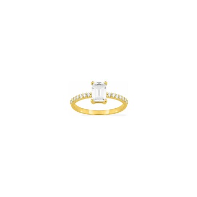 Bague en plaqué or et oxyde de zirconium