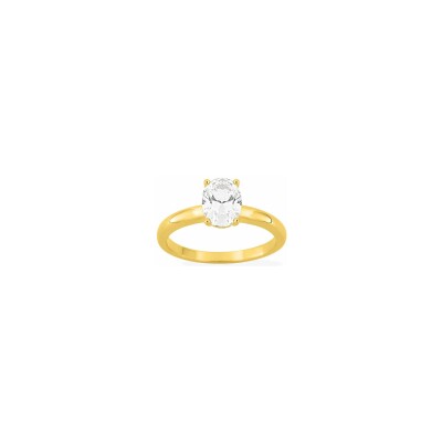 Bague en plaqué or et oxyde de zirconium