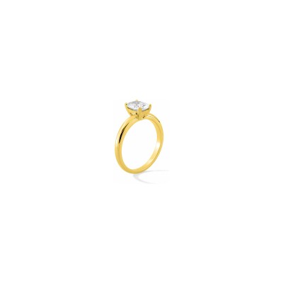 Bague en plaqué or et oxyde de zirconium