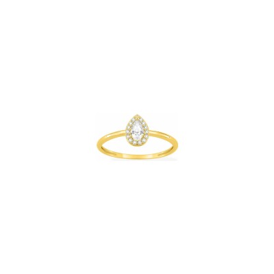 Bague en plaqué or et oxyde de zirconium, taille 54
