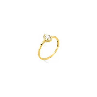 Bague en plaqué or et oxyde de zirconium, taille 54