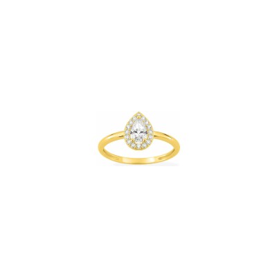 Bague en plaqué or et oxyde de zirconium