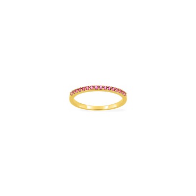 Bague en plaqué or et oxyde de zirconium rouge