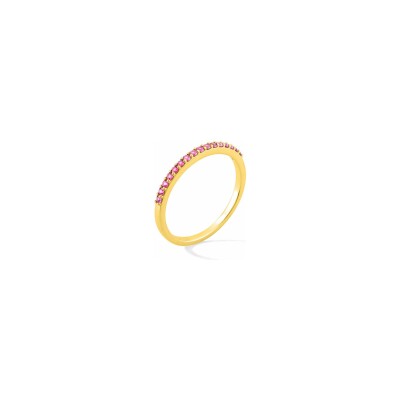 Bague en plaqué or et oxyde de zirconium rouge