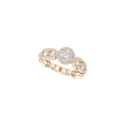 Messika Move Link solitaire ring, pink gold, 0.30ct diamonds