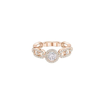 Messika Move Link solitaire ring, pink gold, 0.30ct diamonds