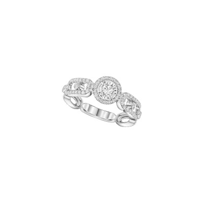 Messika Move Link solitaire ring, white gold, 0.30ct diamonds