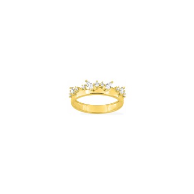 Bague en plaqué or et oxyde de zirconium