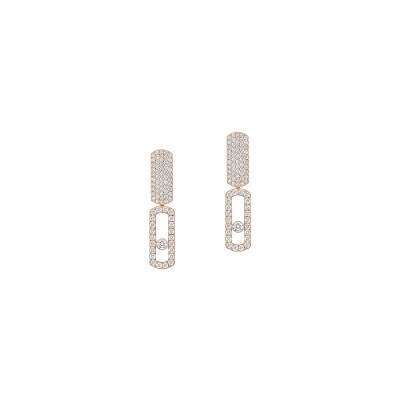 Boucles d'oreilles Messika Imperial Move GM en or rose et diamants