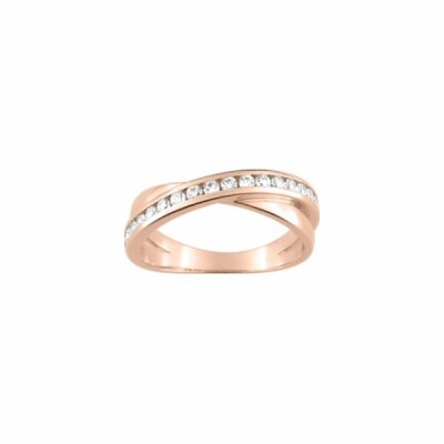 Bague en plaqué or rose et oxyde de zirconium