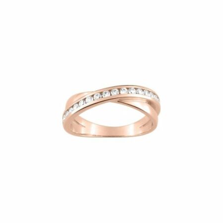 Bague en plaqué or rose et oxyde de zirconium