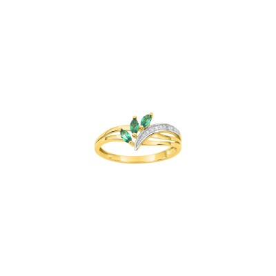 Bague en plaqué or et oxyde de zirconium