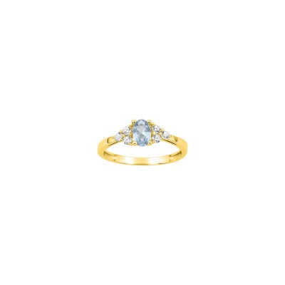 Bague en plaqué or et oxyde de zirconium