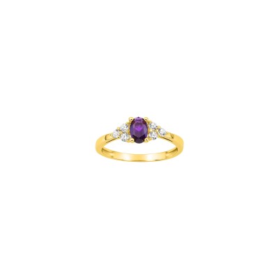 Bague en plaqué or et oxyde de zirconium