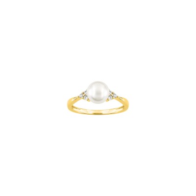 Bague en plaqué or et oxyde de zirconium