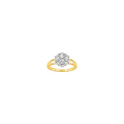 Bague en plaqué or et oxyde de zirconium