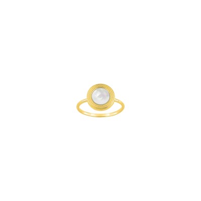 Bague en plaqué or et nacre