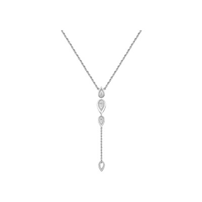 Collier cravate Messika Fiery en or blanc et diamants