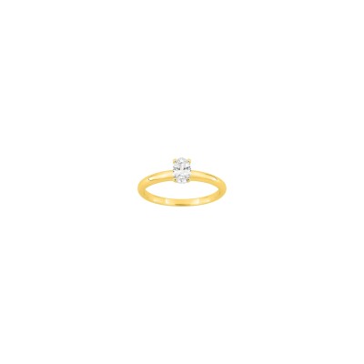 Bague en plaqué or et oxyde de zirconium