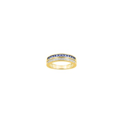 Bague en plaqué or et oxyde de zirconium