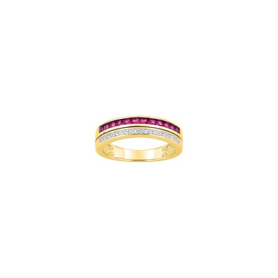 Bague en plaqué or et oxyde de zirconium