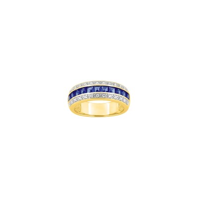 Bague en plaqué or et oxyde de zirconium