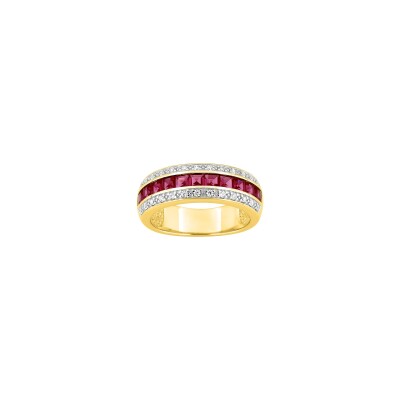 Bague en plaqué or et oxyde de zirconium