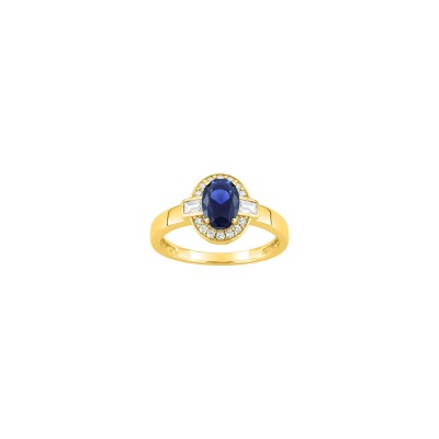 Bague en plaqué or et oxyde de zirconium