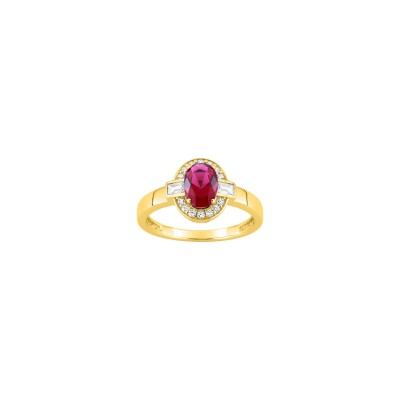 Bague en plaqué or et oxyde de zirconium