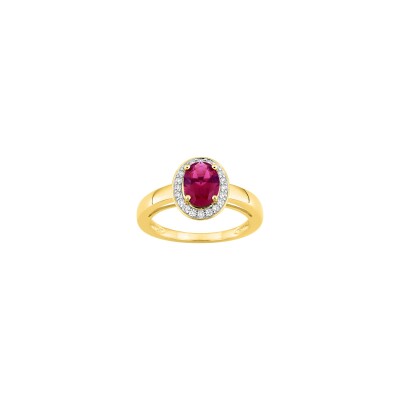 Bague en plaqué or et oxyde de zirconium