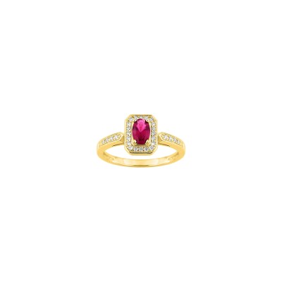 Bague en plaqué or et oxyde de zirconium