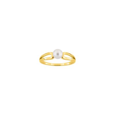 Bague en plaqué or et perle