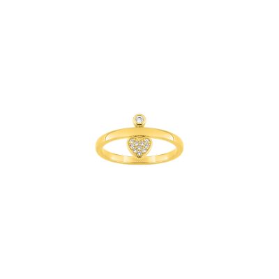 Bague en plaqué or et oxyde de zirconium