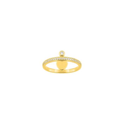 Bague en plaqué or et oxyde de zirconium
