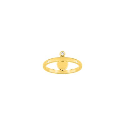 Bague en plaqué or et oxyde de zirconium