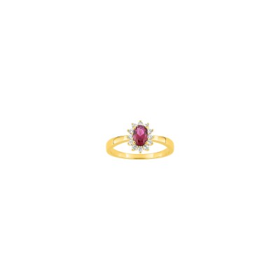 Bague en plaqué or et oxyde de zirconium