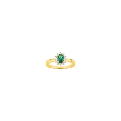 Bague en plaqué or et oxyde de zirconium