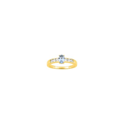 Bague en plaqué or et oxyde de zirconium